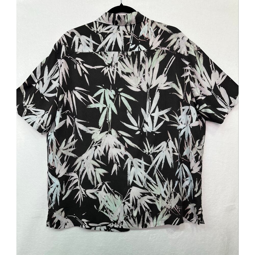 AllSaints Bambusa Bamboo Print EcoVero Relaxed Fit Short Sleeve Button Down L - Picture 3 of 10